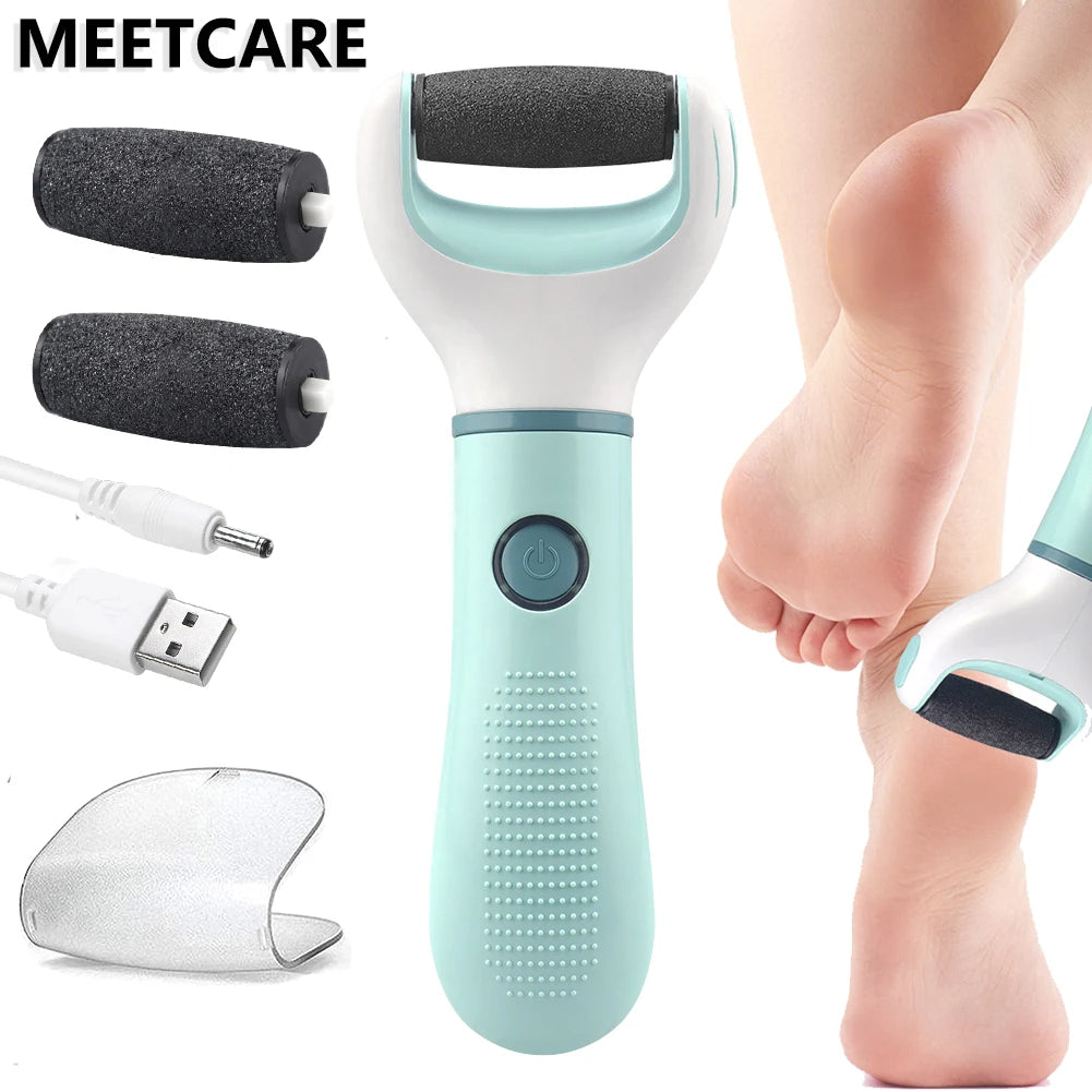 Auto Wireless Electric Foot Grinder Removal Dead Skin Calluses Cracks Hard Skin Pedicure Care Tool Waterproof Foot Cleaner ﻿