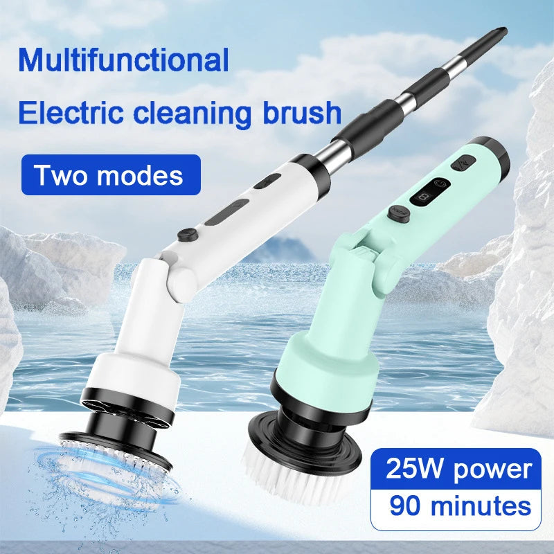 Electric Spin Scrubber 9 in 1 Electric Cleaning 180 degree rotation Power Scrubber with 9 Replaceable Brush Heads Shower Scrubbe