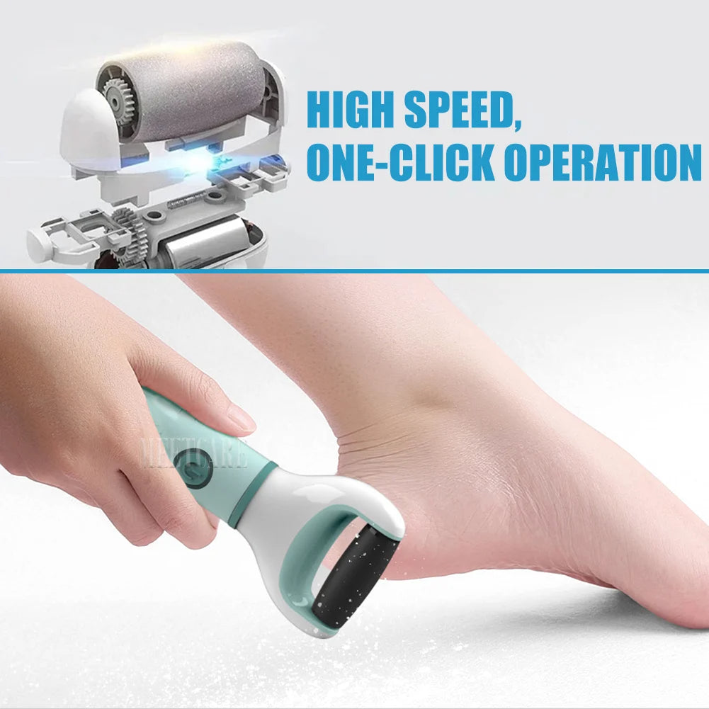 Auto Wireless Electric Foot Grinder Removal Dead Skin Calluses Cracks Hard Skin Pedicure Care Tool Waterproof Foot Cleaner ﻿