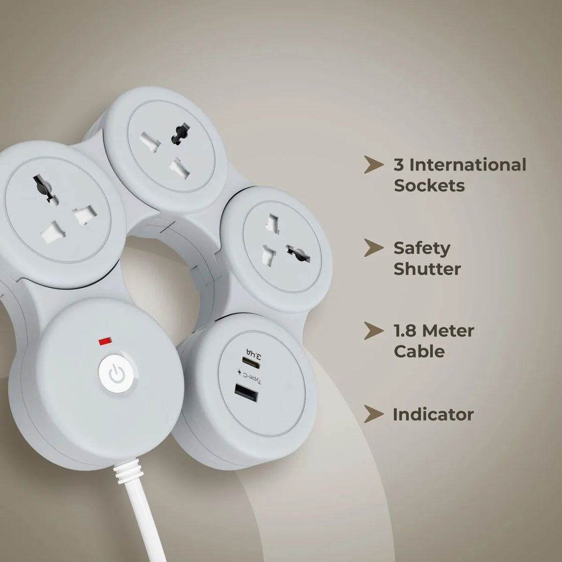Flexible Articulated Power Strip